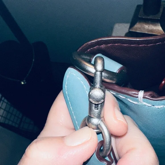 Coach 1941 Leather Duffel Shoulder Bag  - Steel Blue - Style 58017 - Picture 13 of 15